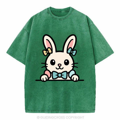 Easter Bunny  - Vintage T-shirt - Forest Mist(Green)