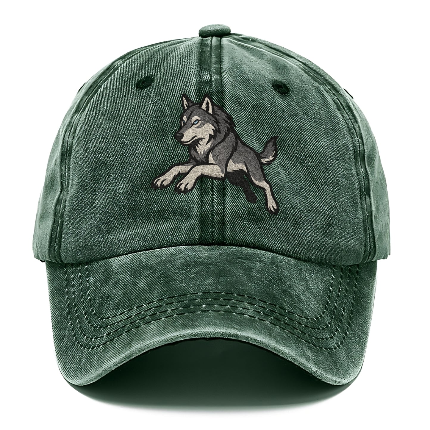 Wolf Leaping Action  - Classic Cap - Forest Mist(Green)