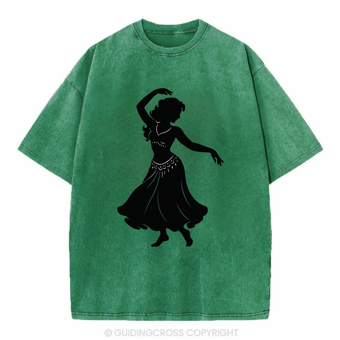 Belly dancer graceful gesture - Vintage T-shirt - Forest Mist(Green)