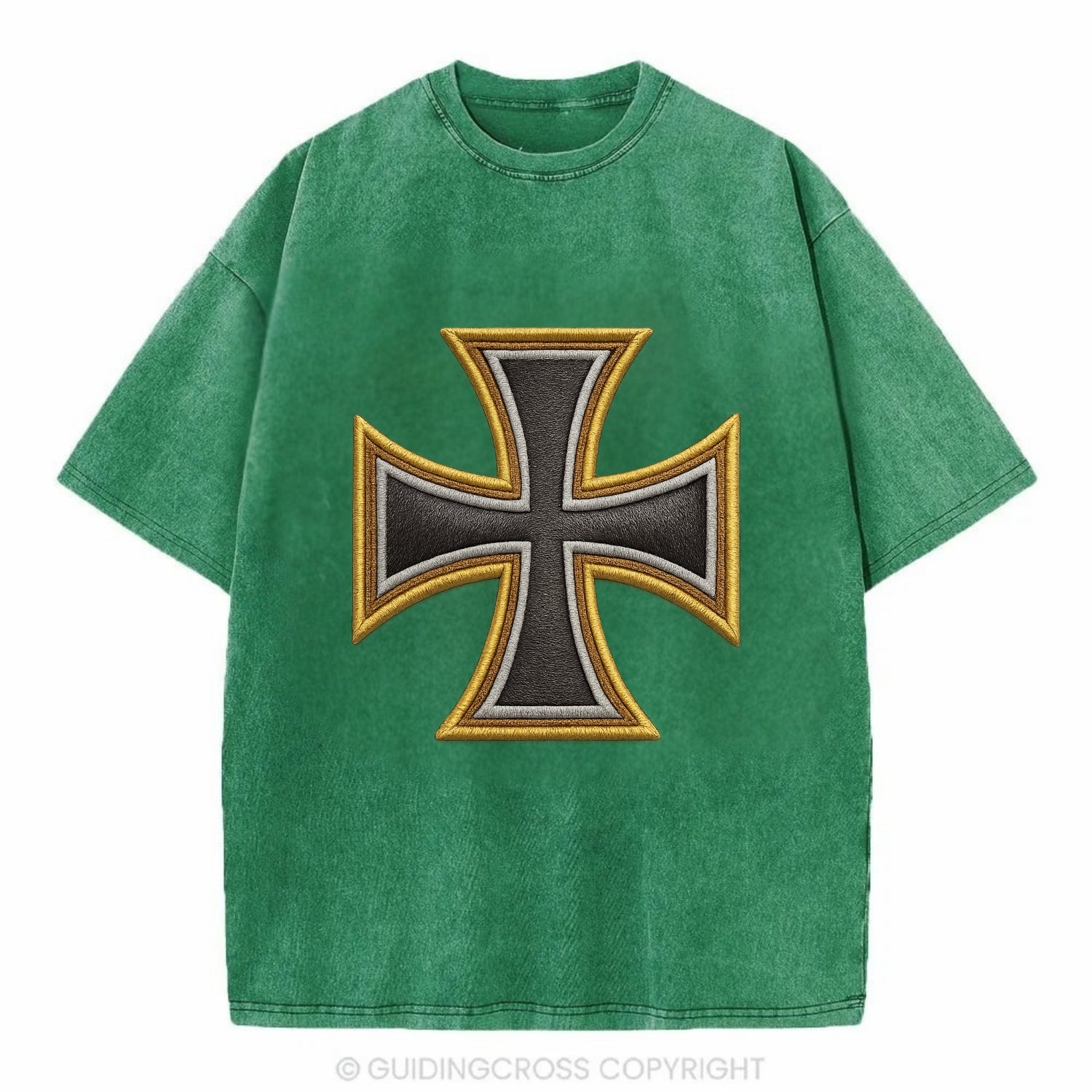 Teutonic Cross  - Vintage T-shirt - Forest Mist(Green)