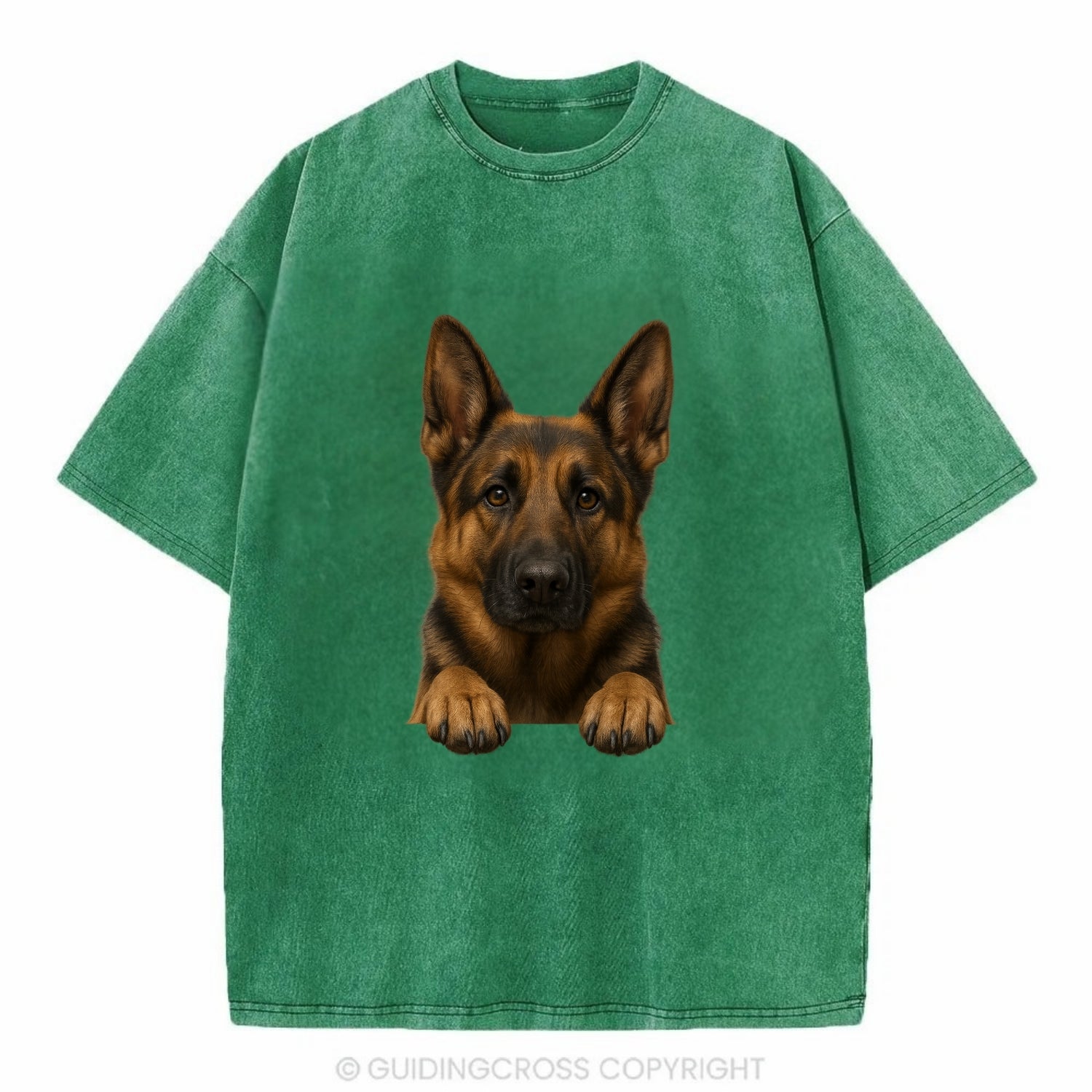 German Shepherd  - Vintage T-shirt - Forest Mist(Green)