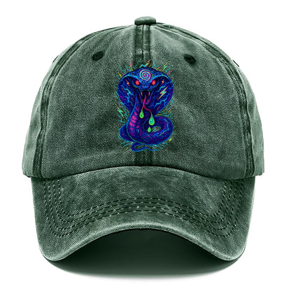 Mesmerizing cobra with hypnotic spiral patterns in the hood, scales that shimmer with - Classic Cap - Forest Mist(Green)