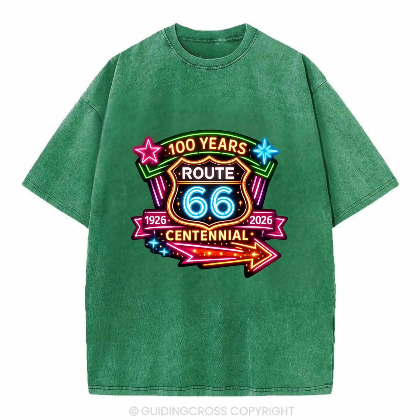 CENTENNIAL BADGE | 100 Years celebration emblem | 1926-2026 dates | Anniversary - Vintage T-shirt - Forest Mist(Green)