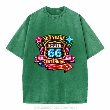 CENTENNIAL BADGE | 100 Years celebration emblem | 1926-2026 dates | Anniversary - Vintage T-shirt - Forest Mist(Green)