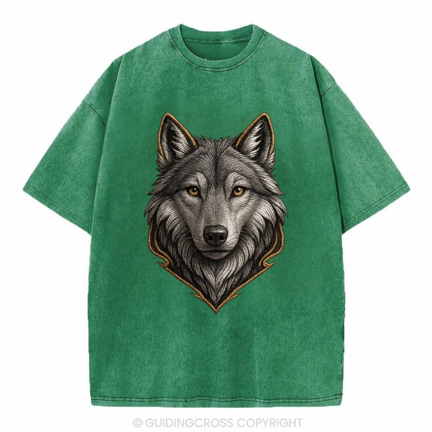 Wolf Totem  - Vintage T-shirt - Forest Mist(Green)