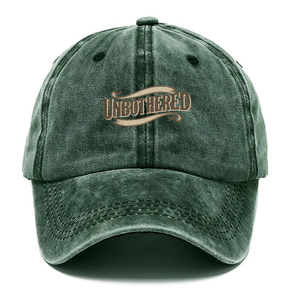 Bold typography design - "UNBOTHERED" - not affected, staying calm - Classic Cap - Forest Mist(Green)