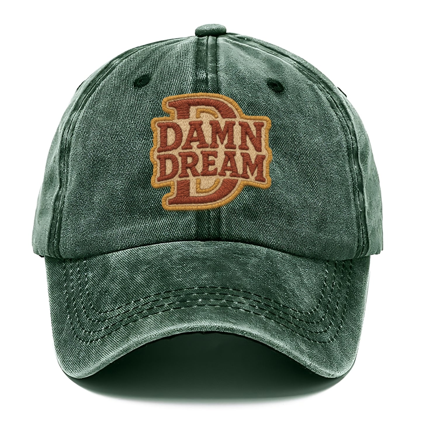 DAMN;DREAM BIG Motivational White Cap - Classic Cap - Forest Mist(Green)