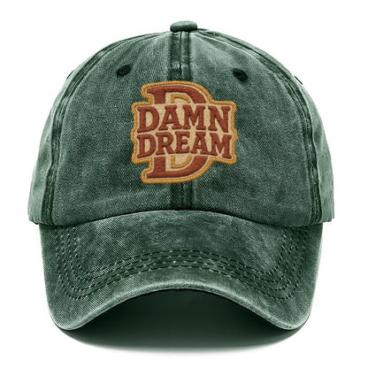 DAMN;DREAM BIG Motivational White Cap - Classic Cap - Forest Mist(Green)