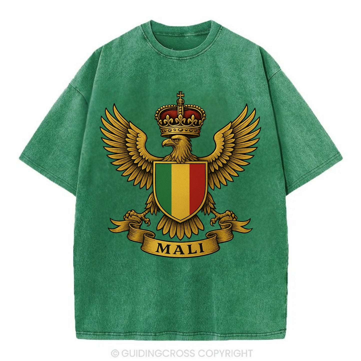 Mali Royal Logo  - Vintage T-shirt - Forest Mist(Green)
