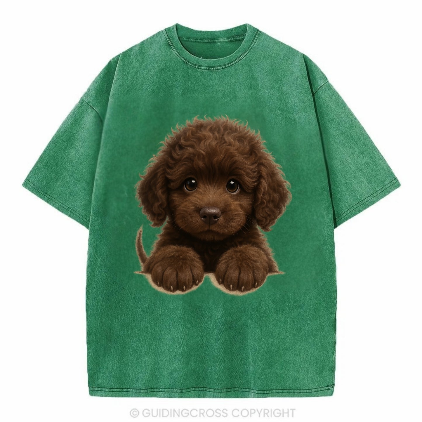 Irish Water Spaniel  - Vintage T-shirt - Forest Mist(Green)