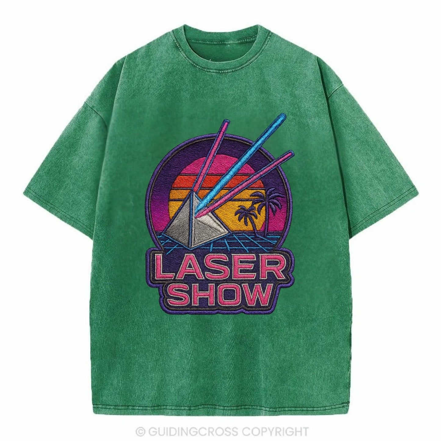 Laser Show - Vintage T-shirt - Forest Mist(Green)