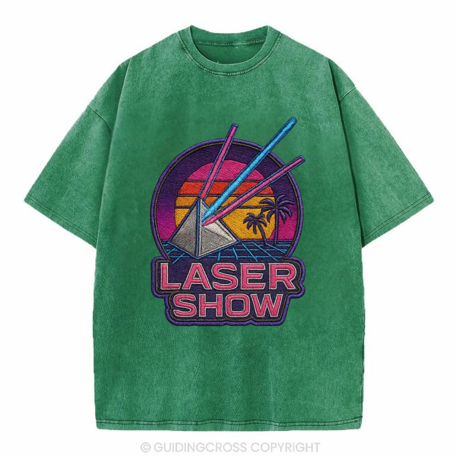 Laser Show - Vintage T-shirt - Forest Mist(Green)