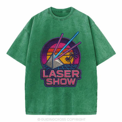Laser Show - Vintage T-shirt - Forest Mist(Green)