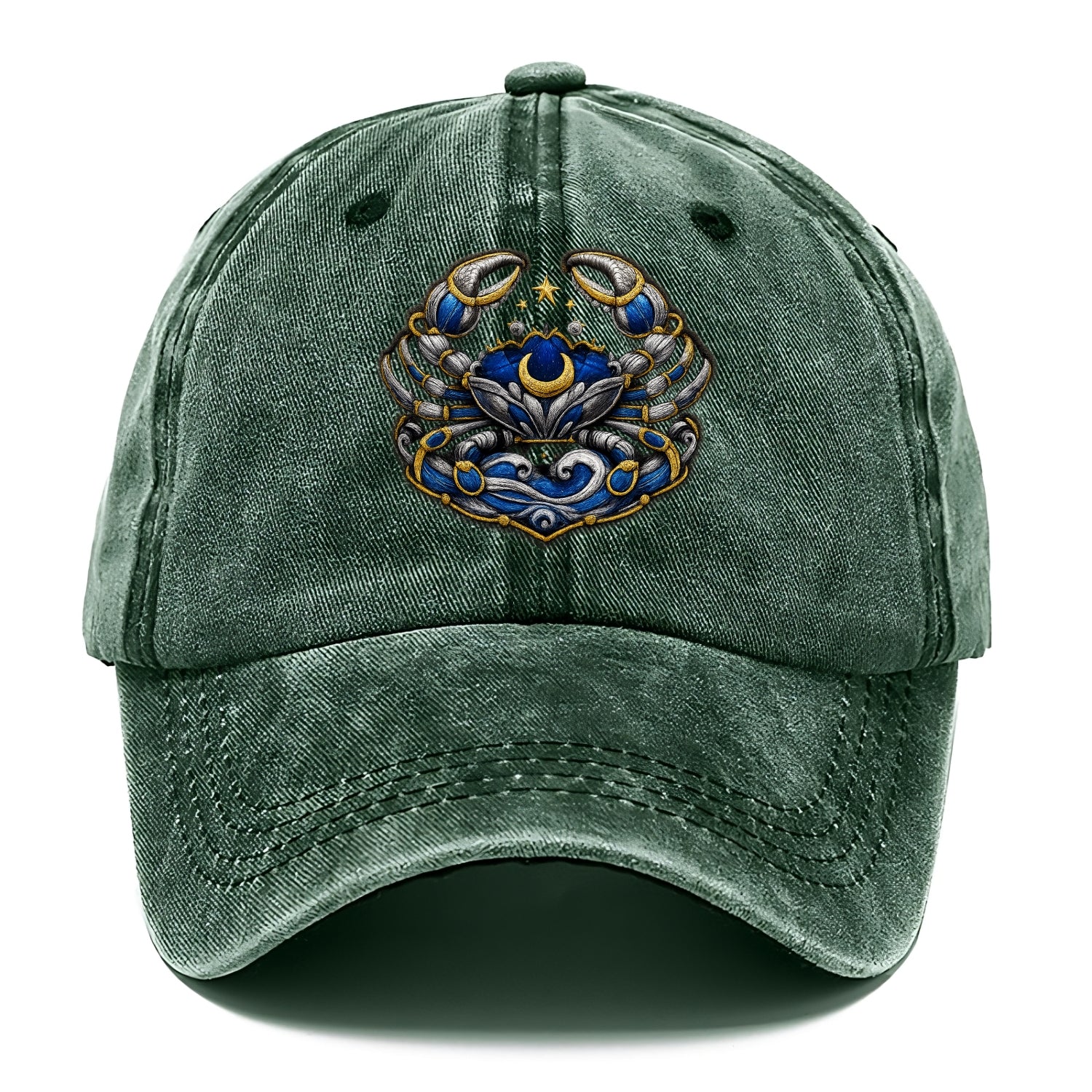 CANCER CRAB - protective crab in silver and blue , water sign - Classic Cap - Forest Mist(Green)