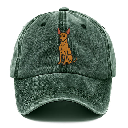 Pharaoh Hound - Tan colored embroidered pose - Classic Cap - Forest Mist(Green)