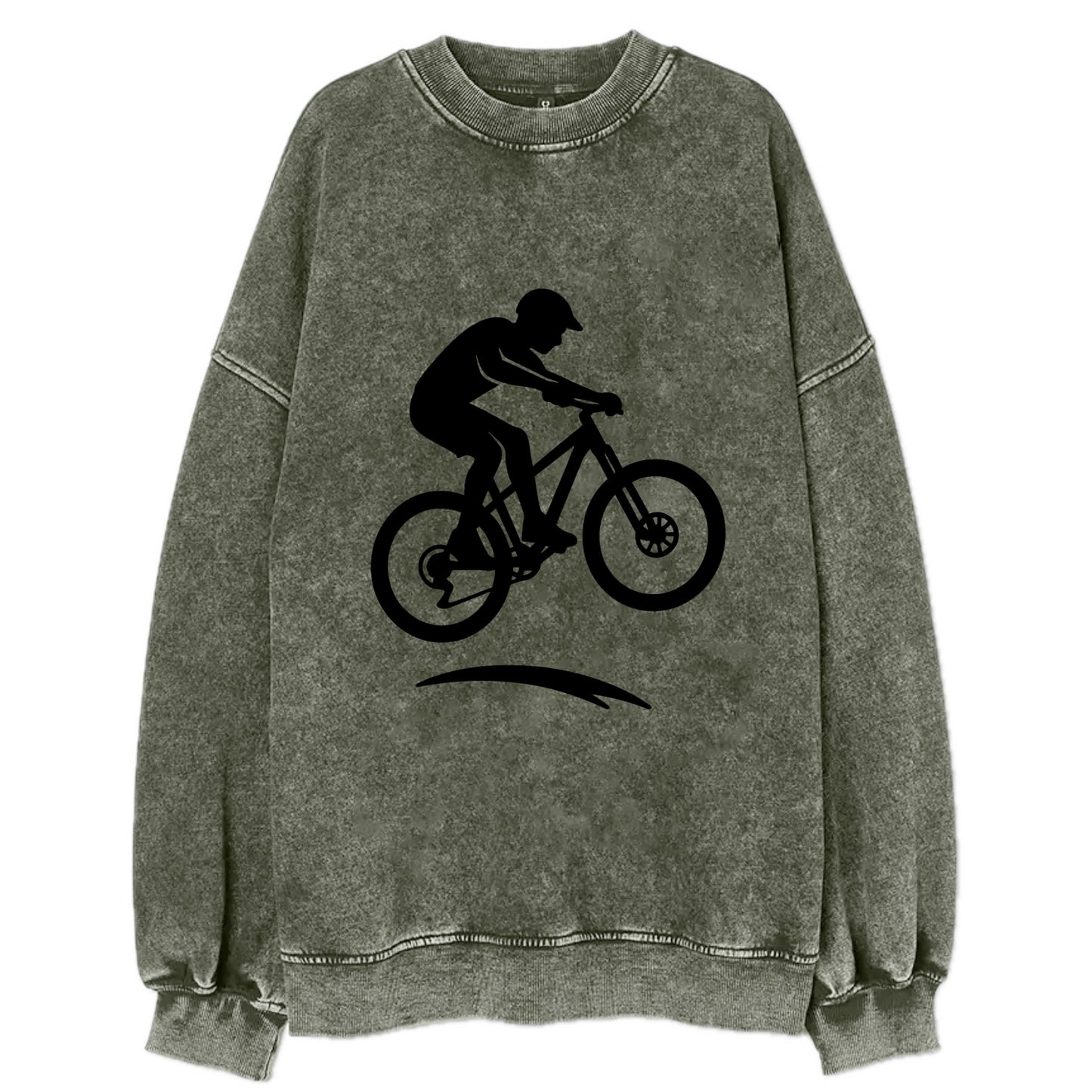 Mountain biker catching air - Vintage Sweatshirt - Forest Mist(Green)