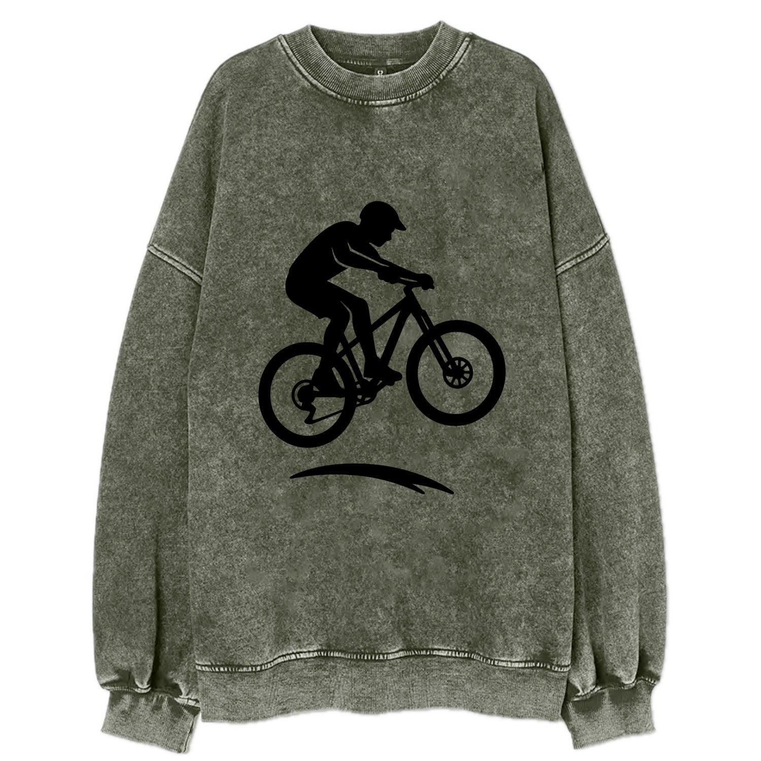 Mountain biker catching air - Vintage Sweatshirt - Forest Mist(Green)