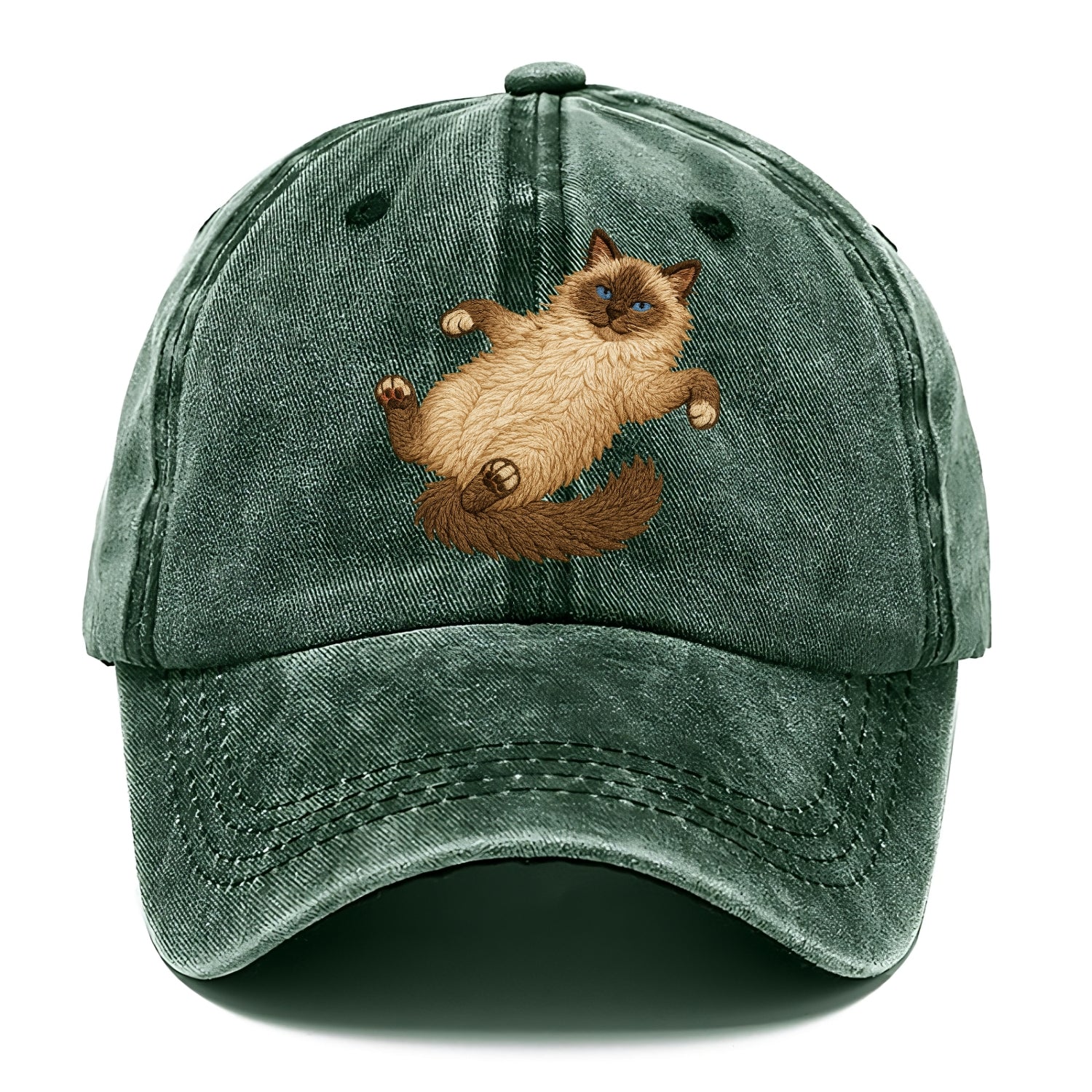 Ragdoll  fully relaxed sprawled out embr Classic Cap - Forest Mist(Green)