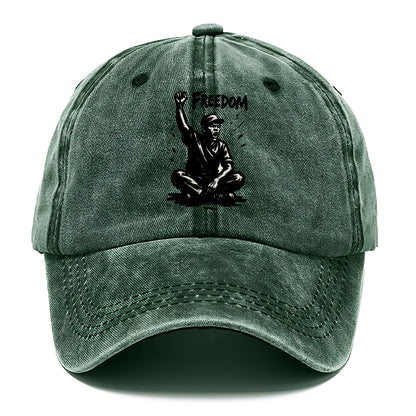 Sit-in protest figure - civil disobedience ink art - Classic Cap - Forest Mist(Green)