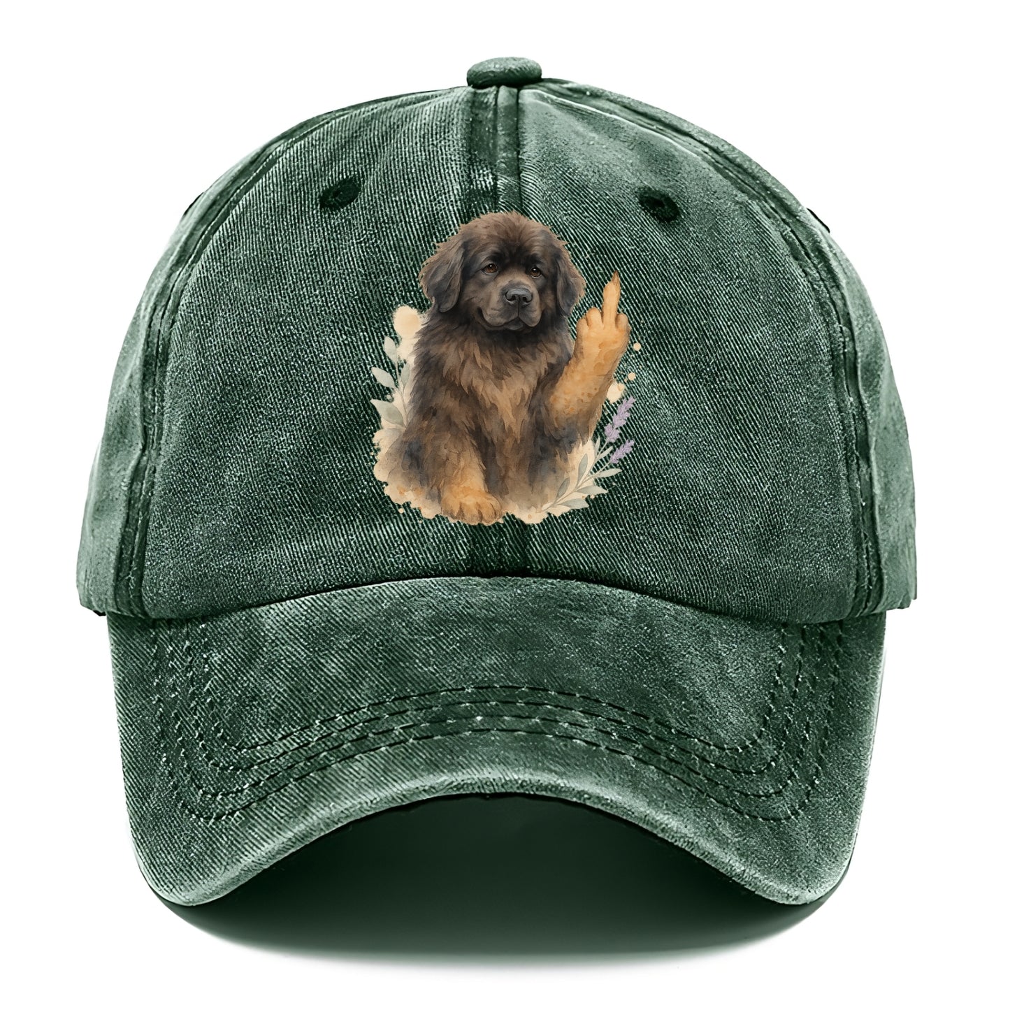 Newfoundland fluffy bear-like with webbed paws, massive gentle paw up - Classic Cap - Forest Mist(Green)