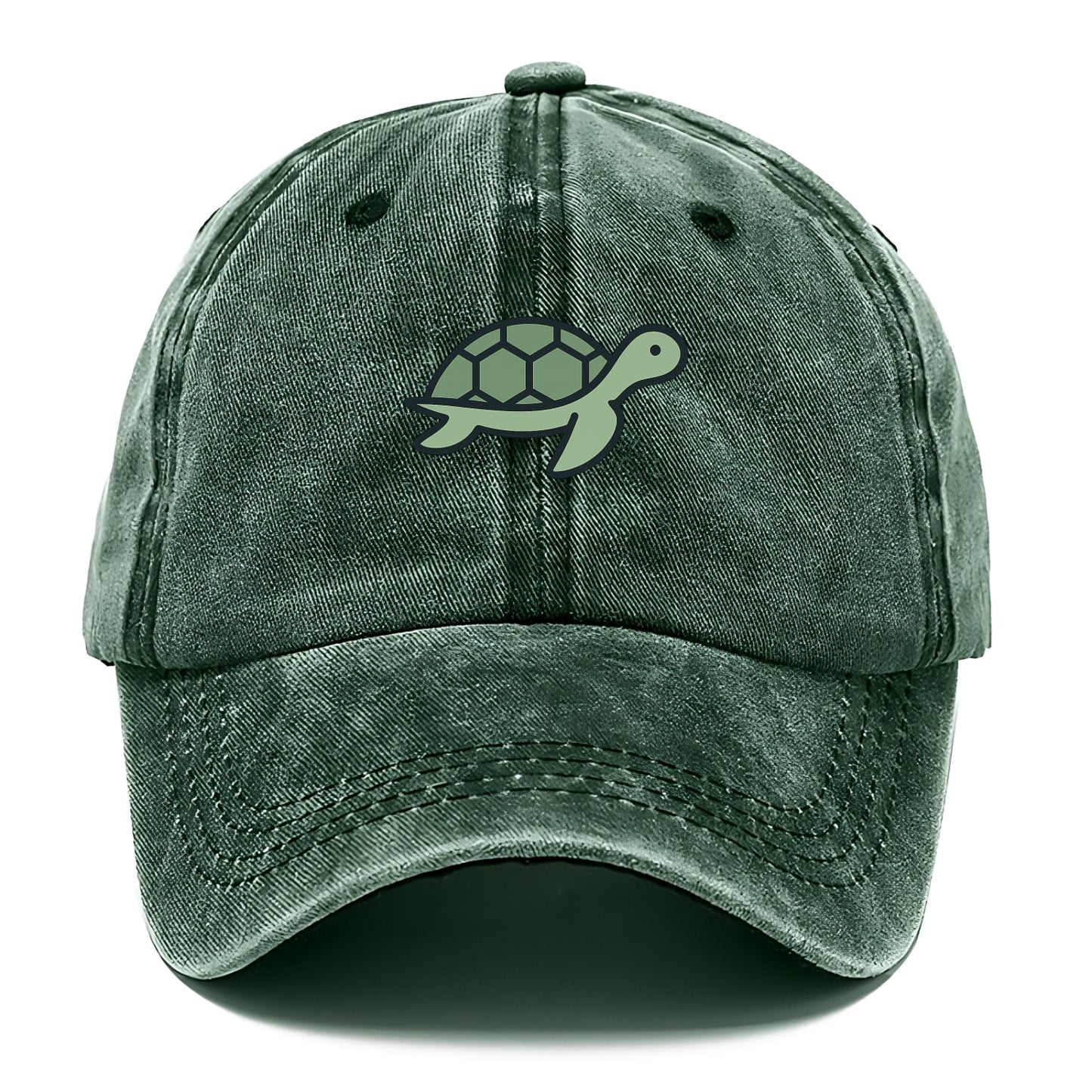 Sea Turtle - Green with shell pattern flat side profile - Classic Cap - Forest Mist(Green)