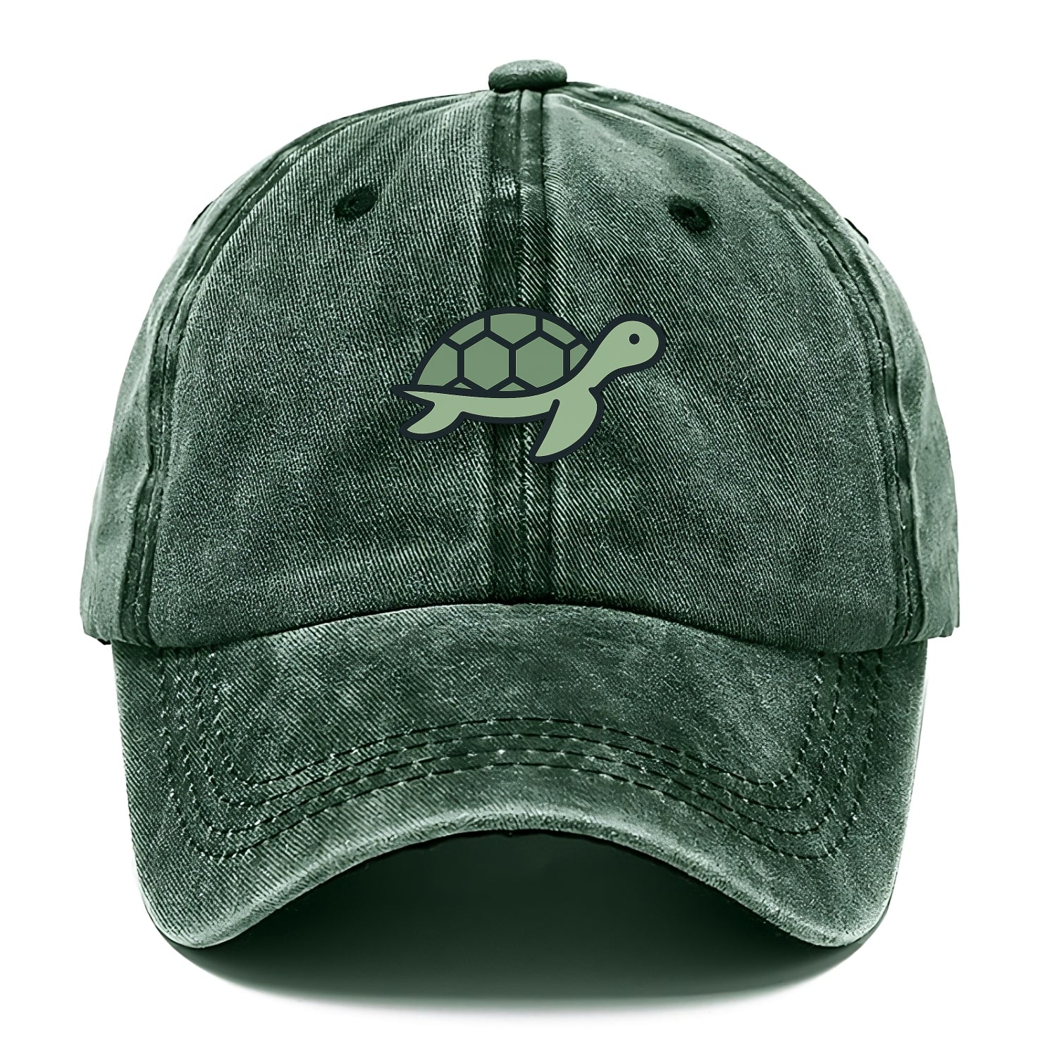 Sea Turtle - Green with shell pattern flat side profile - Classic Cap - Forest Mist(Green)