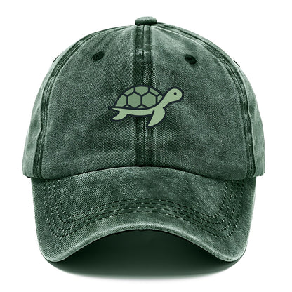 Sea Turtle - Green with shell pattern flat side profile - Classic Cap - Forest Mist(Green)