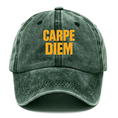 Bold typography design - "CARPE DIEM" - seize the day - Classic Cap - Forest Mist(Green)