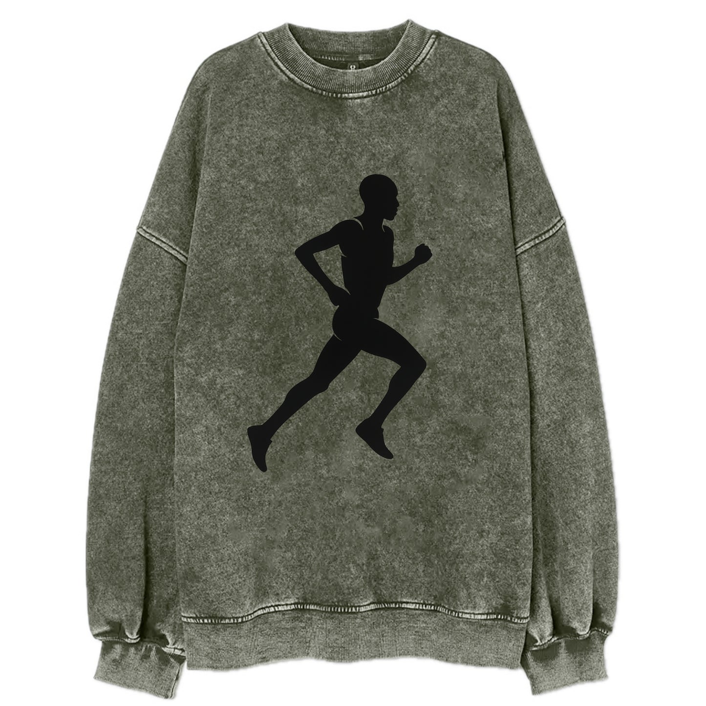 Kenyan distance runner stride - Vintage Sweatshirt - Forest Mist(Green)