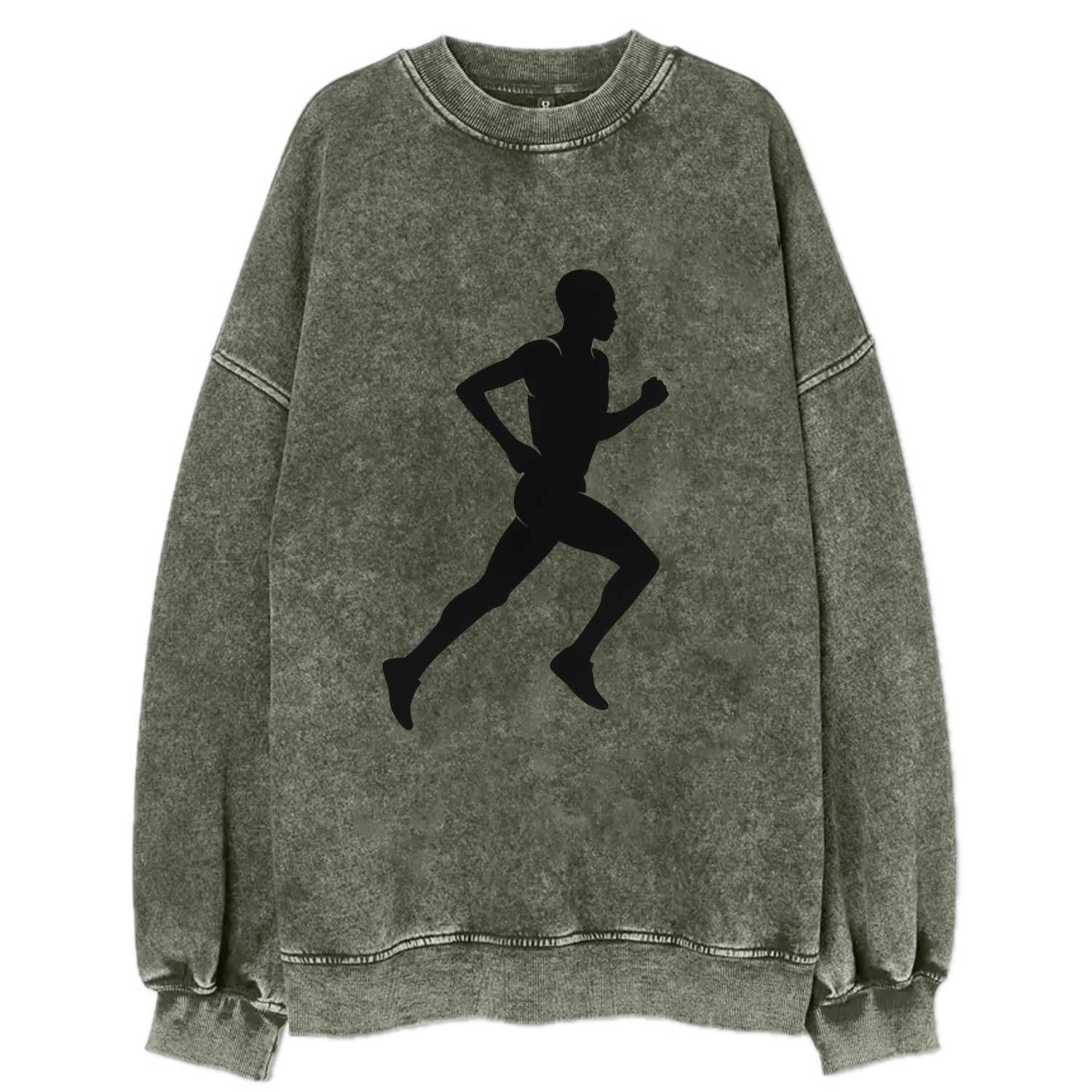 Kenyan distance runner stride - Vintage Sweatshirt - Forest Mist(Green)