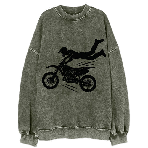 Motocross rider airborne trick - Vintage Sweatshirt
