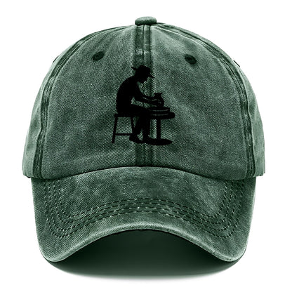 Potter shaping clay on wheel - Classic Cap - Forest Mist(Green)