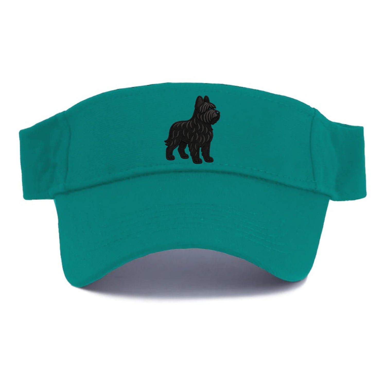 Briard - Black wavy coat embroidered herding pose - Visor - Forest Mist(Green)