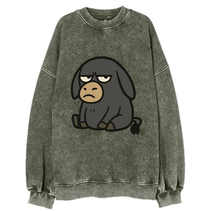 The Donky Judging Silently - Vintage Sweatshirt - Forest Mist(Green)