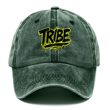 Bold typography design - "TRIBE" - your community, your group - Classic Cap - Forest Mist(Green)