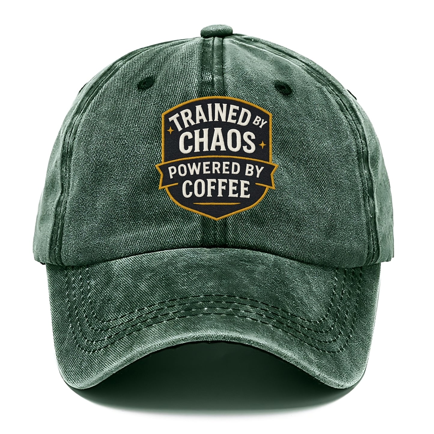 Trained by chaos, powered by coffee - Classic Cap - Forest Mist(Green)