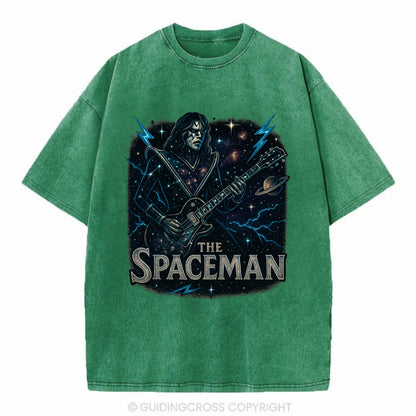 Spaceman Constellation - Vintage T-shirt - Forest Mist(Green)