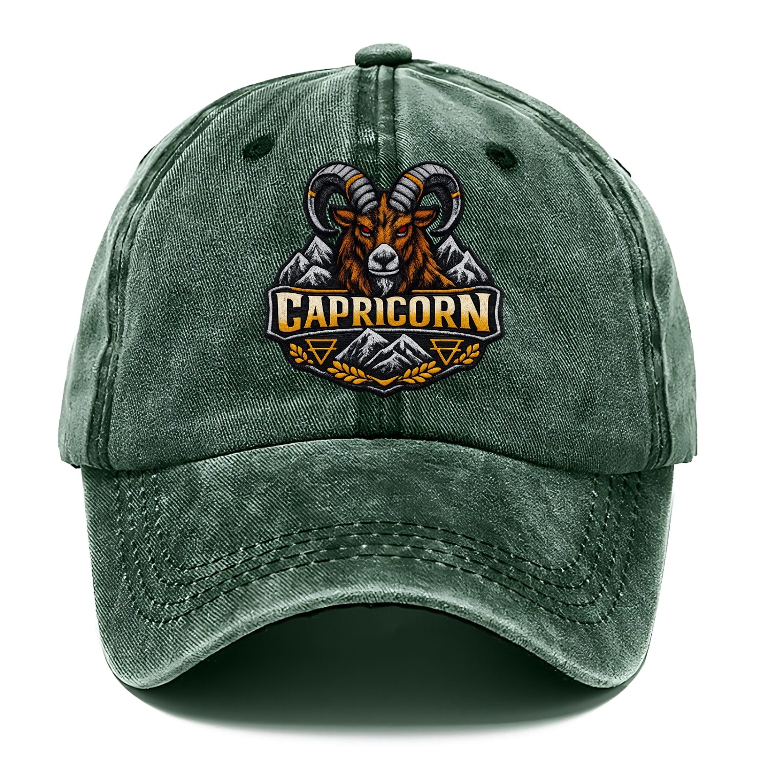 CAPRICORN GOAT - mountain goat in brown and gray , earth sign - Classic Cap - Forest Mist(Green)