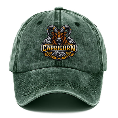 CAPRICORN GOAT - mountain goat in brown and gray , earth sign - Classic Cap - Forest Mist(Green)