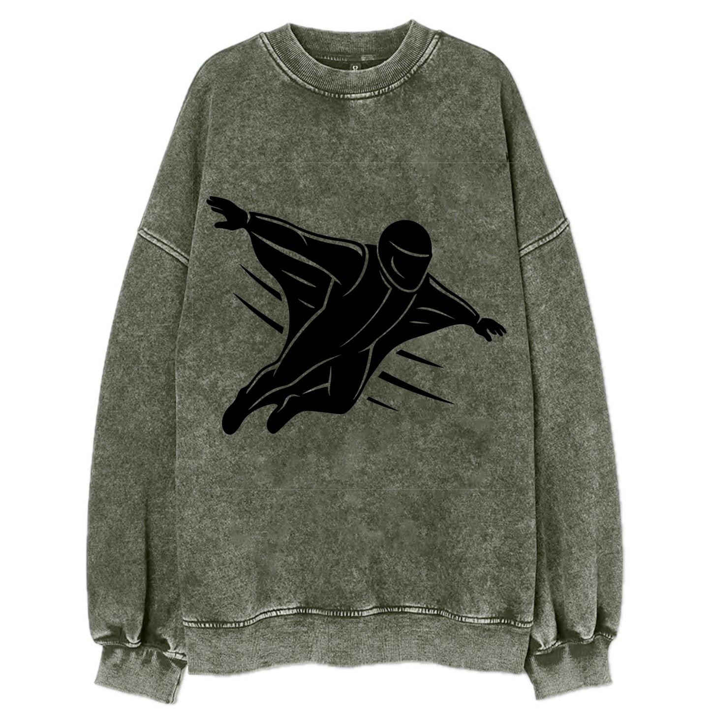 Wingsuit flyer gliding - Vintage Sweatshirt - Forest Mist(Green)