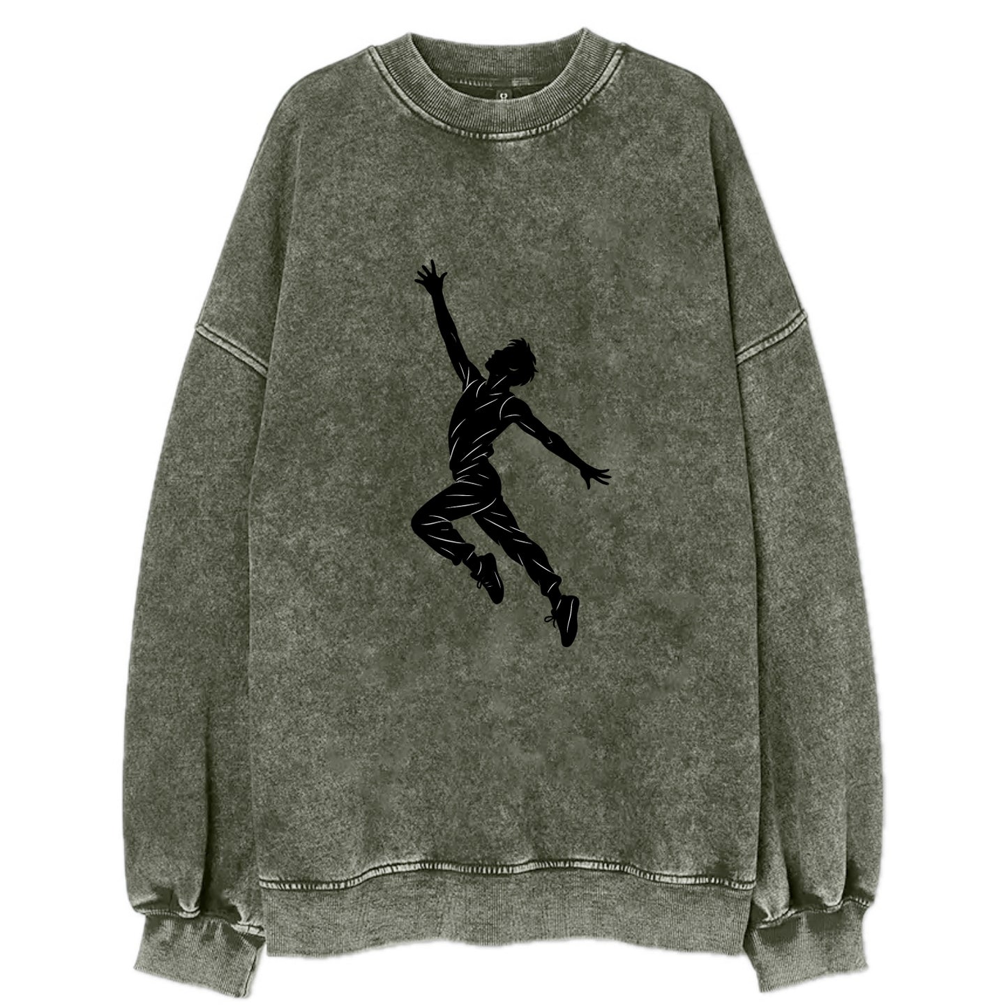 Modern dancer reaching skyward - Vintage Sweatshirt - Forest Mist(Green)
