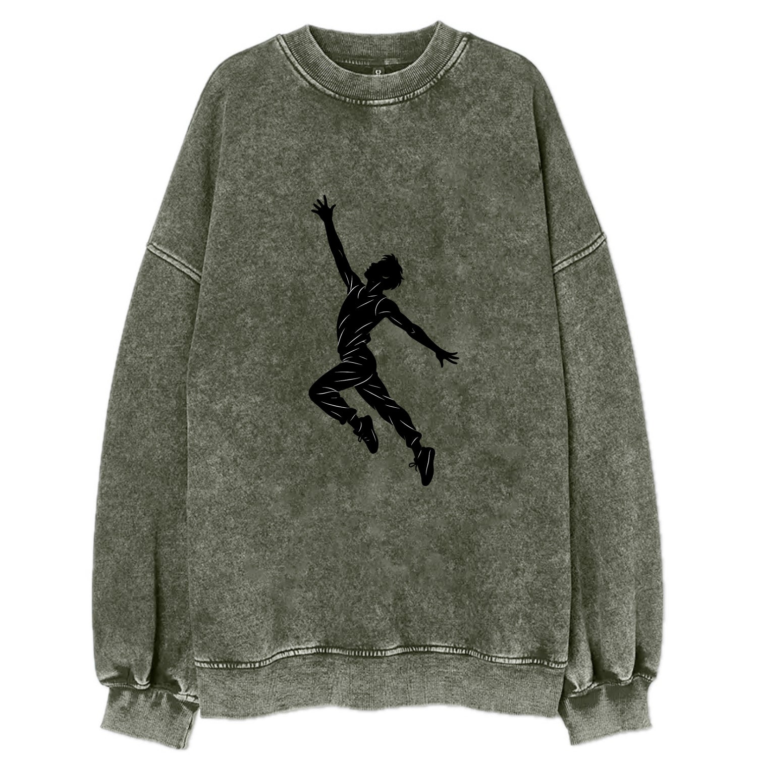 Modern dancer reaching skyward - Vintage Sweatshirt - Forest Mist(Green)