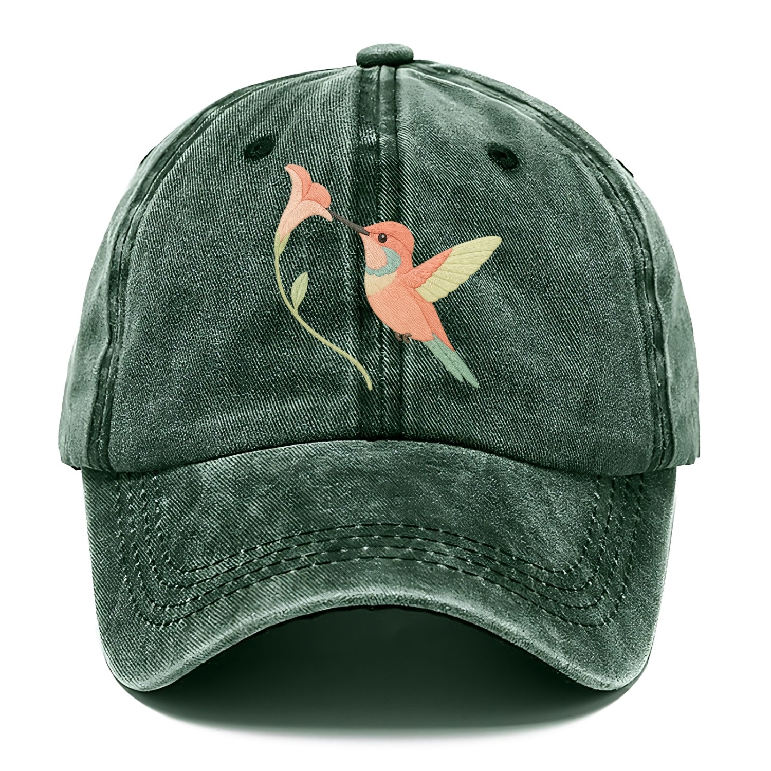 Coral Hummingbird - Classic Cap - Forest Mist(Green)