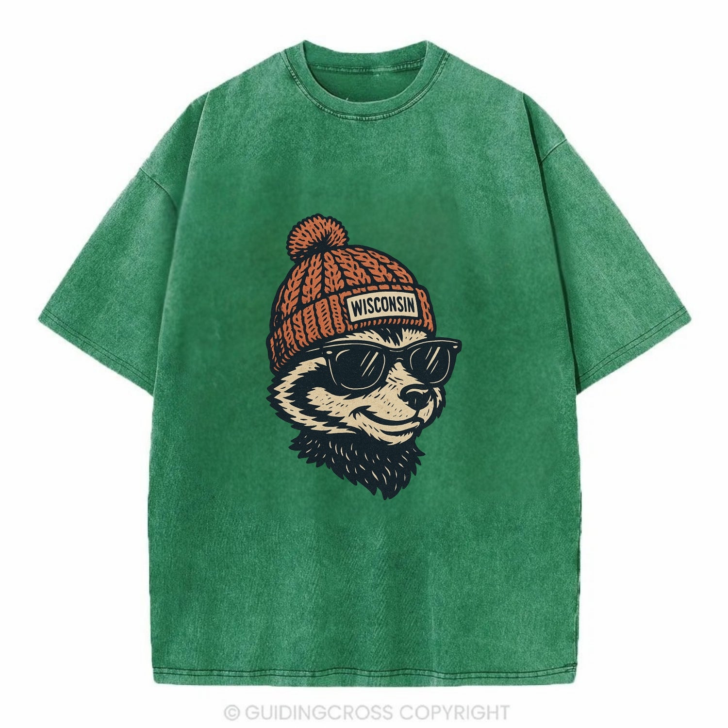 Madison Badge - Vintage T-shirt - Forest Mist(Green)