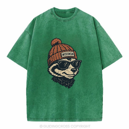 Madison Badge - Vintage T-shirt - Forest Mist(Green)