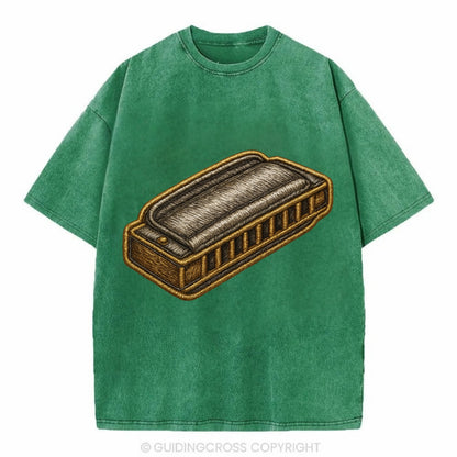 Harmonica  - Vintage T-shirt - Forest Mist(Green)
