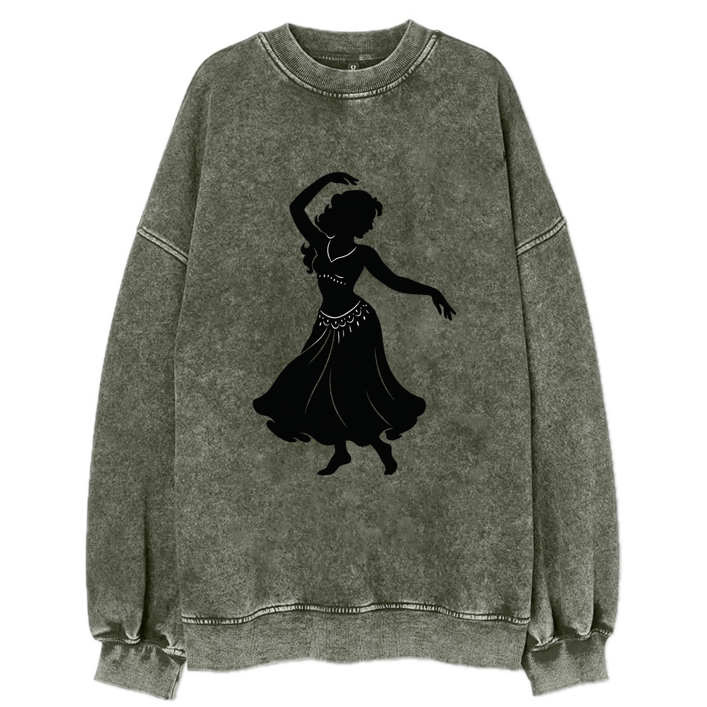 Belly dancer graceful gesture - Vintage Sweatshirt - Forest Mist(Green)