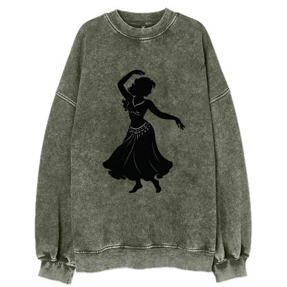 Belly dancer graceful gesture - Vintage Sweatshirt - Forest Mist(Green)
