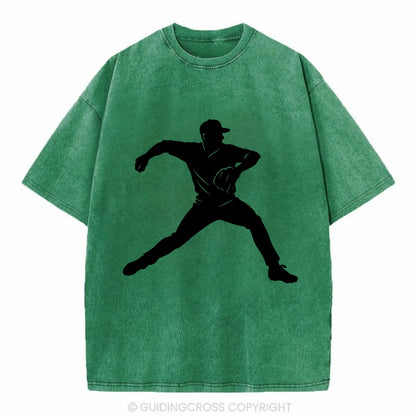 Baseball pitcher wind-up motion - Vintage T-shirt - Forest Mist(Green)