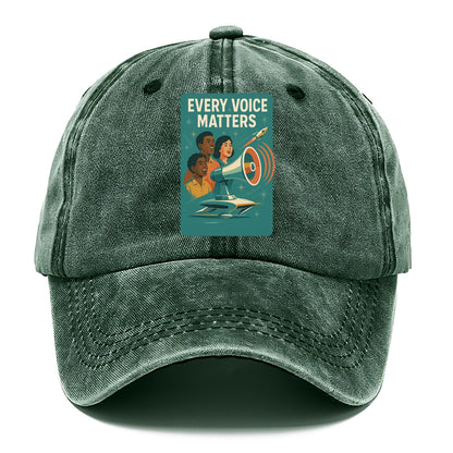 Diverse voices being heard and amplified - "Every Voice Matters" - inclusive society - Classic Cap - Forest Mist(Green)